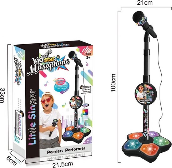 Starstation Microfoon - Speelgoed - Zwart - Kinderen - Muziek - Cadeau - Zingen - Karaoke