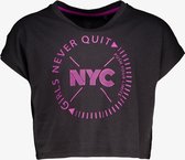 Osaga meisjes cropped sport T-shirt zwart/roze - Maat 134/140