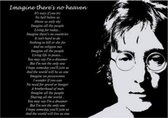 Canvas Schilderij * John Lennon met IMAGINE tekst * - Moderne Kunst aan je Muur - Blauw/Wit - 60 x 90 cm