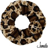 Jumalu scrunchie velvet haarwokkel haarelastiekjes - panterprint - 1 stuk