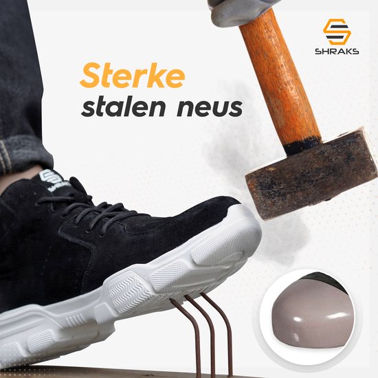 Chaussures de sécurité Shraks Stride - Chaussures de travail pour femmes et hommes - Embout en acier - Sneaker - Design respirant et léger - Taille 39