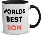 Akyol - worlds best son koffiemok - theemok - zwart - Zoon - de beste zoon - verjaardagscadeau - verjaardag - cadeau - cadeautje voor zoon - zoon artikelen - kado - geschenk - gift - 350 ML inhoud