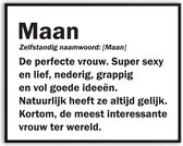 Maan Woordenboek Grappig Fotolijst met glas 40 x 50 cm - Cadeau - Kado - Schilderij - Muur - Verjaardag - foto - Poster - incl ophangsysteem