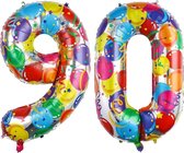 Cijfer Ballonnen Ballon Cijfer 90 Verjaardag Versiering Feest Helium Ballonnen Cijferballon Folieballon Kleur Xl Formaat