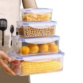 AG Commerce Voedsel Container - 4 Stuks - Doos Met Deksels - Transparantie - Groente & Fruit - Vers Bewaren