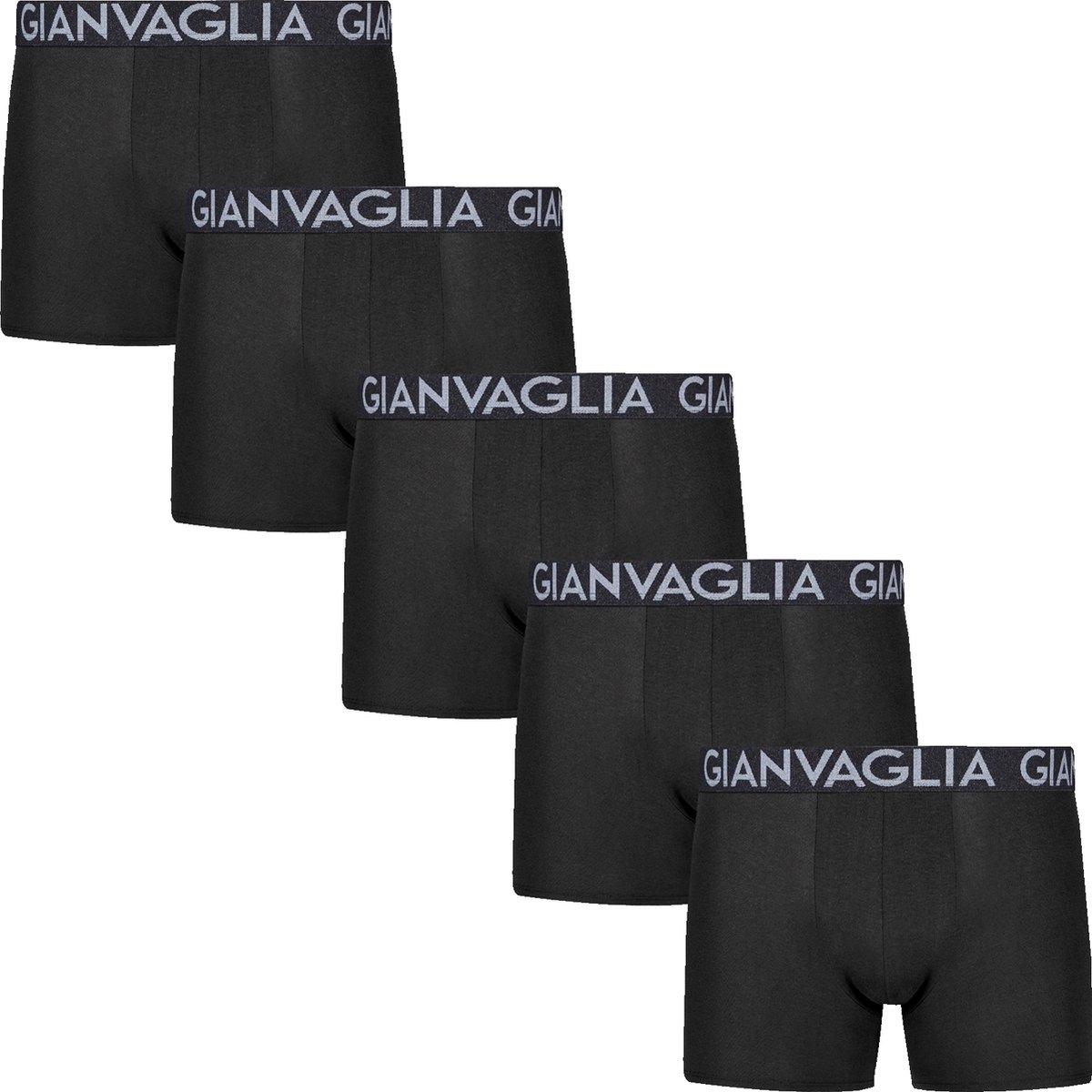 Gianvaglia 023 Heren Boxershorts 5-pak – Effen – Zwart maat XL