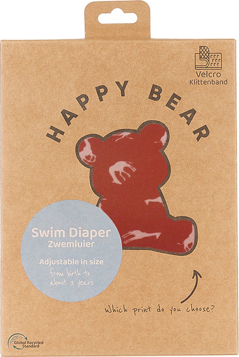 HappyBear zwemluier klittenband - Savanna - 0 - 3 jaar - in baby zwembroek — afbeelding 3