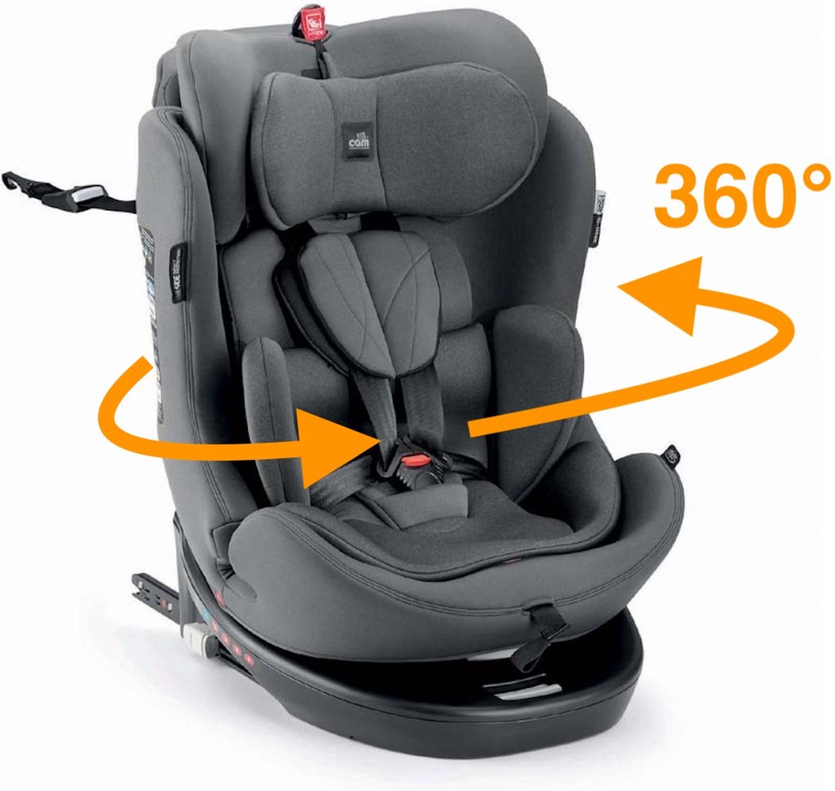 Cam Autostoel Tour I-size - Antracite - 360° draaibaar - 40-150cm/0-36kg