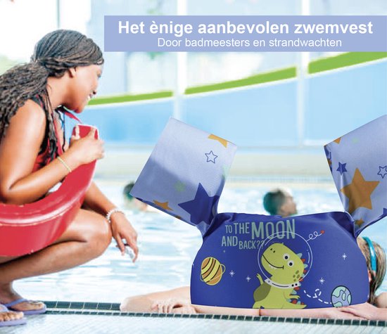VoordeelShop Zwemvest kinderen - met Kinderslot - Puddle Jumper Deluxe - Dinosaurus - 14 tot 25kg - 2 tot 6 jaar - Zwembandjes - Reddingsvest - Zwemvest kind - Zwemles - VoordeelShop