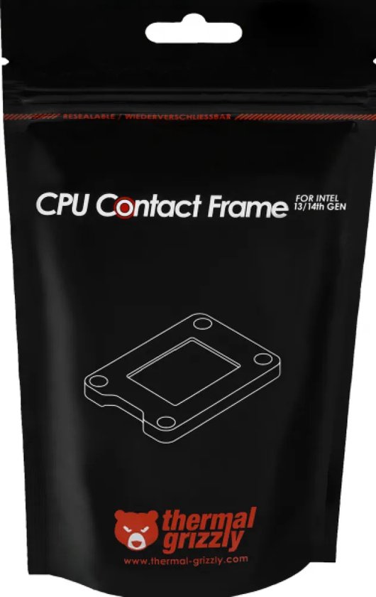 Thermal Grizzly TG-CF-i13G - Contact Frame CPU - Intel 13th/14th Gen CPU C - zwart - 