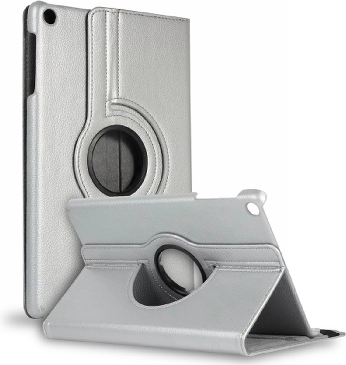 Tablethoes Geschikt voor: Samsung Galaxy Tab A7 10.4 (2020) T500/T505 Draaibaar Hoesje - Rotation Tabletcase - Multi stand Case - Zilver
