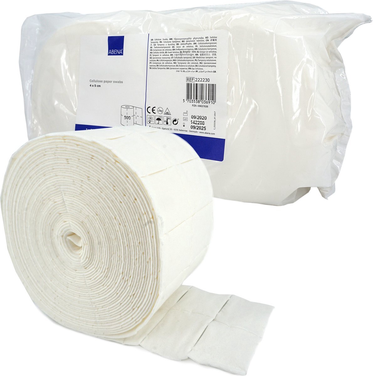 Goedkoopste Abena Celstofdeppers - 2 Rollen - 500 stuks per Rol - Absorberende Celstof Doekjes - Pluisvrije Nail Wipes - Latexvrij