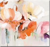 Allernieuwste.nl® Canvas Schilderij Minimalistische Bloemen 2 - Kunst aan je muur - woonkamer - 50 x 50 - kleur