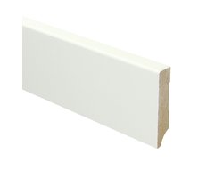 Sfeerplinten - MDF Moderne Plint - 70x15mm - Voorgelakt RAL 9016 Wit - Per 5 stuks - Lengte 2.4m - Voordelig MDF plinten kopen - Eenvoudige installatie met montagekit of spijkers