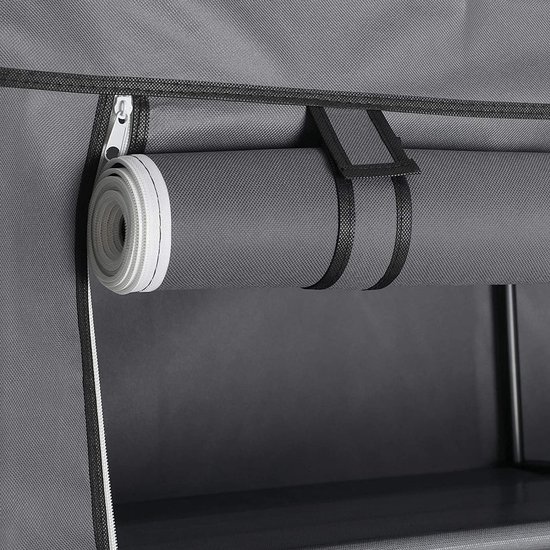 Kledingkast met Kledingstangen – Stoffen Kledingkast – Kledingrek – Grijs