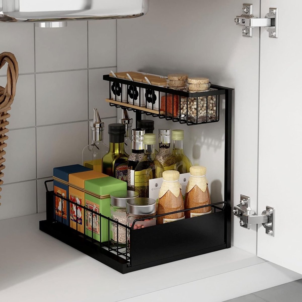 Gootsteenkast Organizer - Keukenkast Organizer - Gootsteenkast - Gootsteenrek - Keukenkast Rek