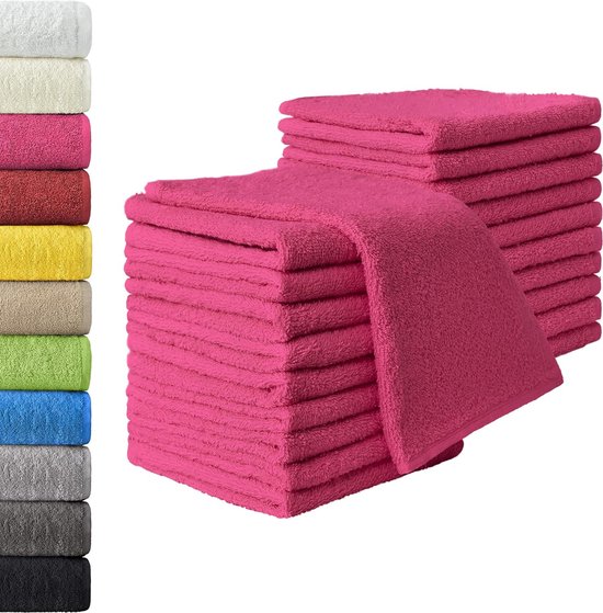 NatureMark Set van 10 kleine badstof handdoeken voor gezicht en handen – 100% katoen, zacht en absorberend – 30×30 cm, Wit