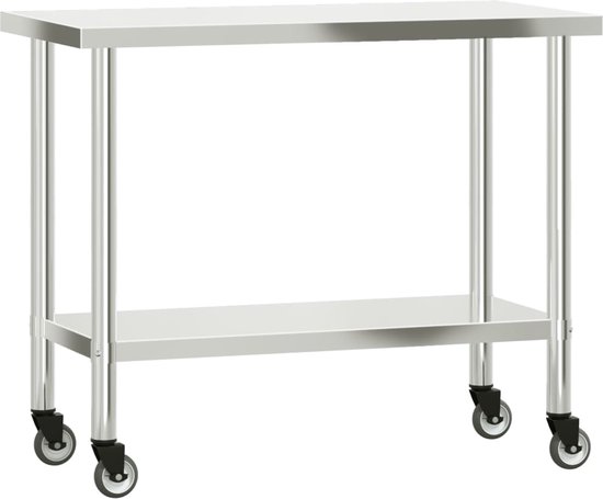 vidaXL Werktafel met Schuifdeuren Keukenwerktafel Tafel Blad