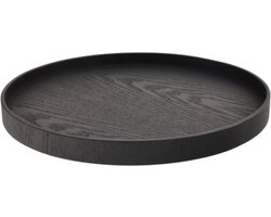 XLBoom Serve Round D40 BLACK – Houten serveerplateau met anti-slip coating – Verkrijgbaar in Walnut | Black | Willow – Design dienblad voor tafel en interieur