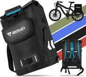 3-in-1 fietstas voor bagagedrager - 28L flexibele capaciteit - geschikt als bagagedragertas, rugzak en schoudertas, met laptopcompartiment en draaggreep (klassiek - zwart)