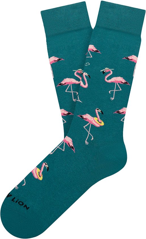 Jimmy Lion sokken funky flamingo groen - 41-46