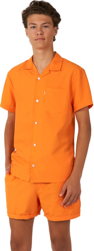 OppoSuits Teen The Orange - Set d'été Garçons - Contient une chemise et un Shorts - Oranje - Taille : EU 158/164 - 14 ans