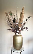 Fleurs séchées – Bouquet sec Hinke (hors vase) - Taupe - Marron - Zwart - Wit - Katoen - Plume - Pampas - La Florista