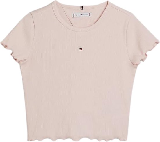 Tommy Hilfiger ESSENTIAL RIB TOP S/ S Haut pour Filles - Pink - Taille 12