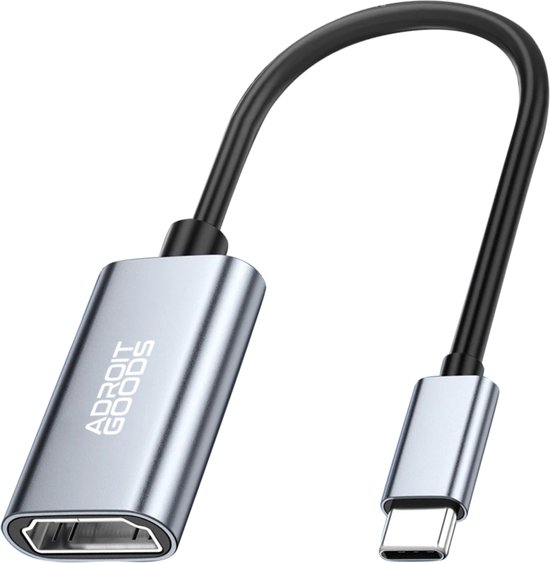 Adaptateur AdroitGoods 4K Usb C vers HDMI - Câble - Convient pour Apple Macbook - Chromebook - Lenovo - Samsung - Grijs