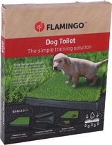 flamingo hondentoilet 63x51x6.3cm binnen en buiten,makkelijk te reinigen, makkelijke training ,Op balkon oogt netjes voor pups en oude honden