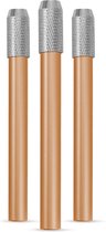 Rallonges de crayons - Set de 3 pièces - Couleur cuivre - Convient à toutes les tailles de Crayons et stylos - Qualité professionnelle