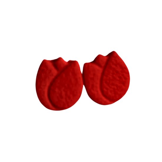 2 Love it Tulip R - Clips d'oreilles - 1,3 x 1,3 cm - Acier inoxydable - Argile polymère - Léger - Rouge