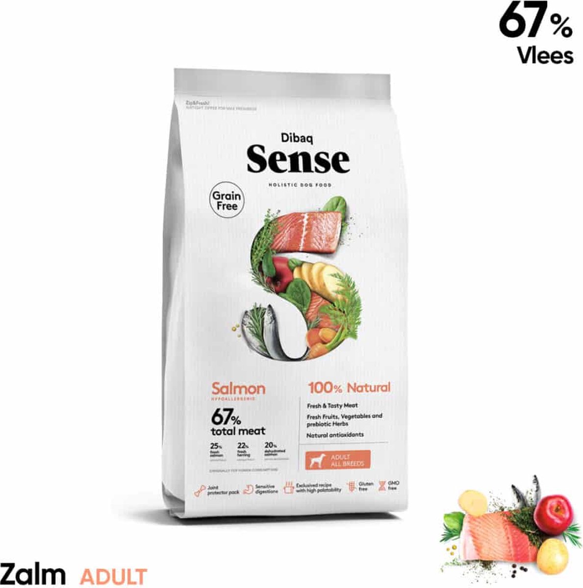 Dibaq Sense Dibaq Sense - Droogvoer hond - Zalm - 2 kg - graanvrij
