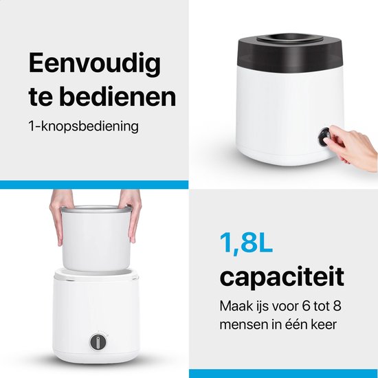 ijsmachine - ijsmachines - ijsmaker - yoghurtmaker - 1,8L - om zelf ijs te maken van Nedis — afbeelding 3