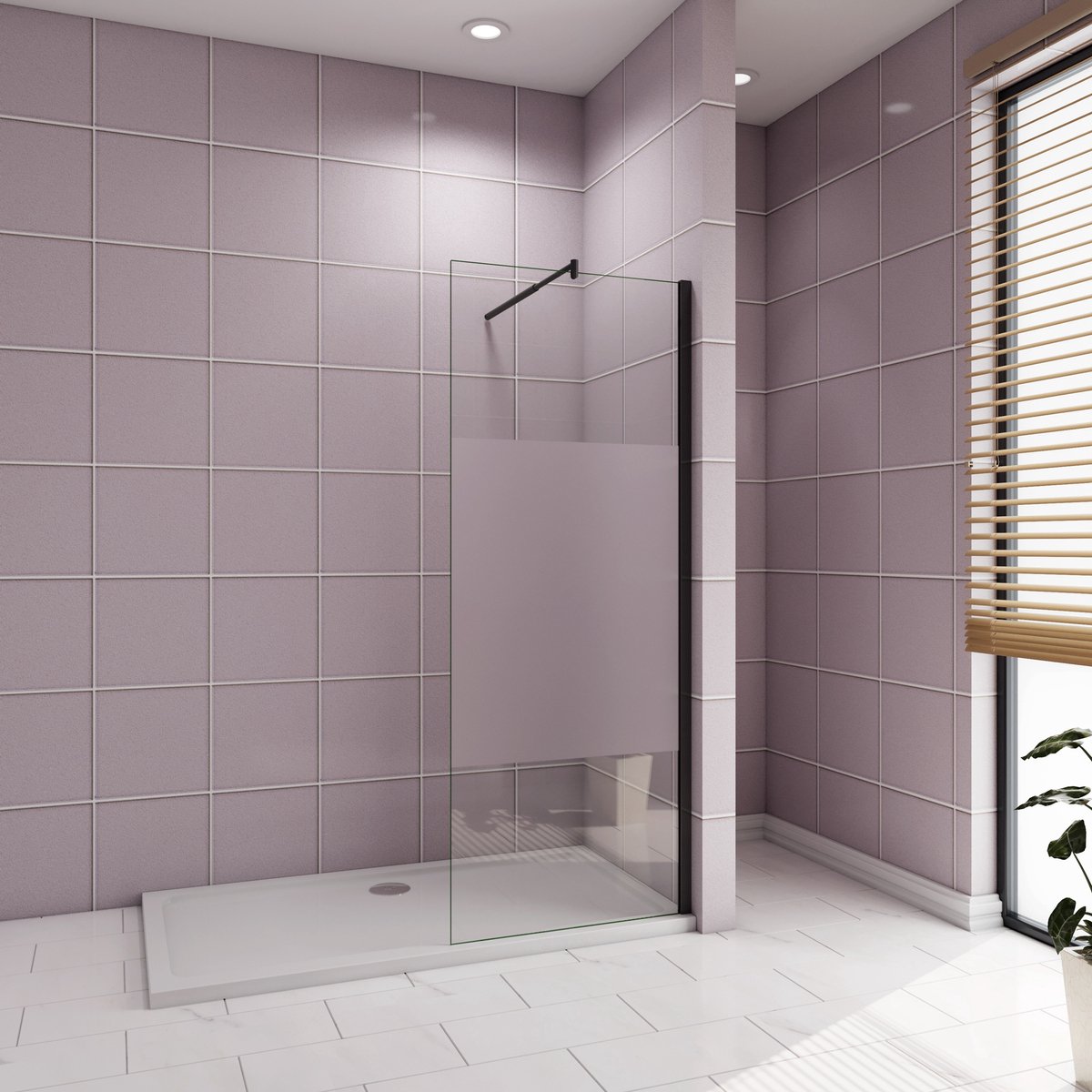 Inloopdouche 120x200cm，10mm NANO EasyClean veiligheidsglas，70-120cm Stabilisatiestang