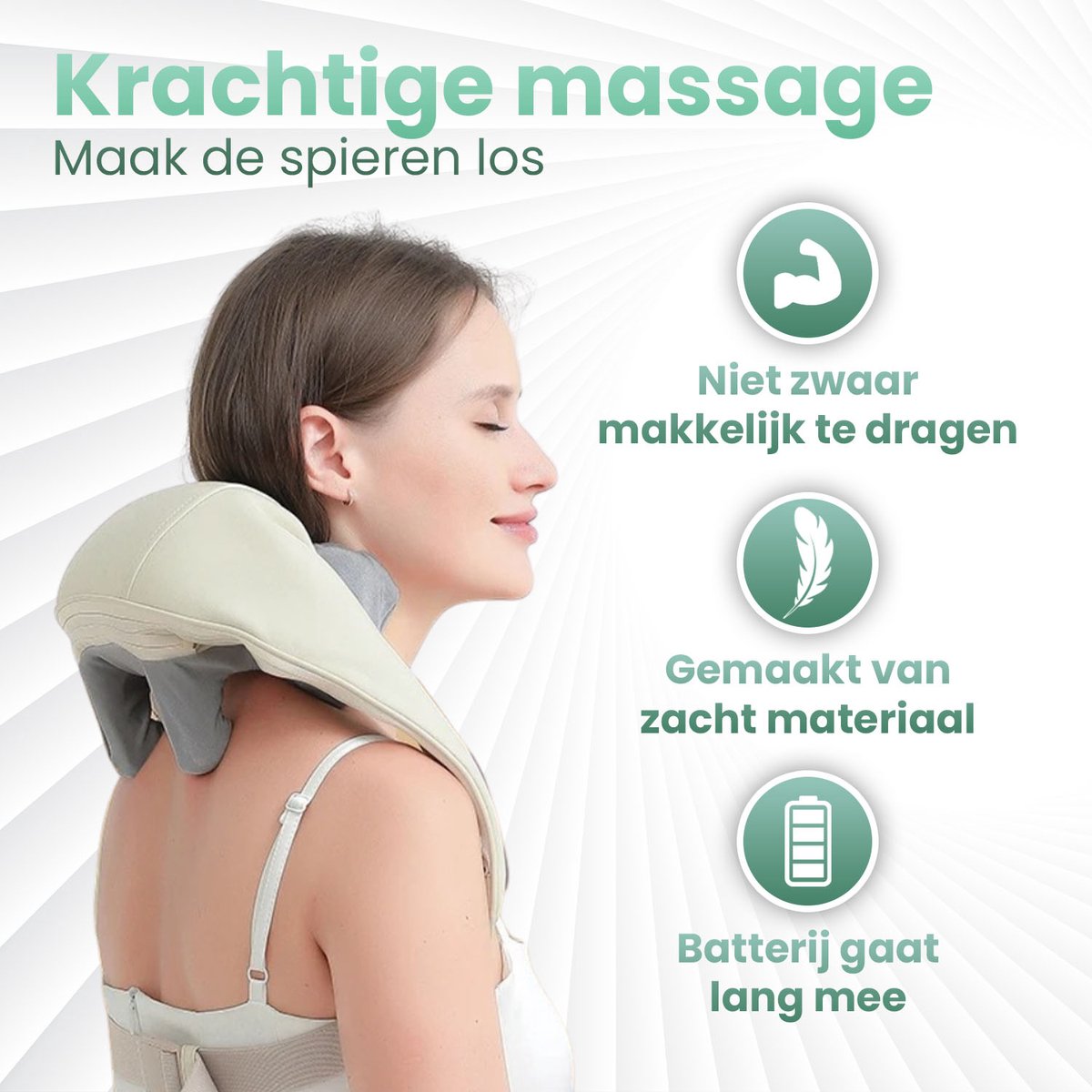 Nince Nekmassage Apparaat - Shiatsu Massagekussen - Massagekussen - Elektrisch Nekmassage Apparaat - Nek en Schouder - Infrarood — cadeau in Verzorging - foto 7