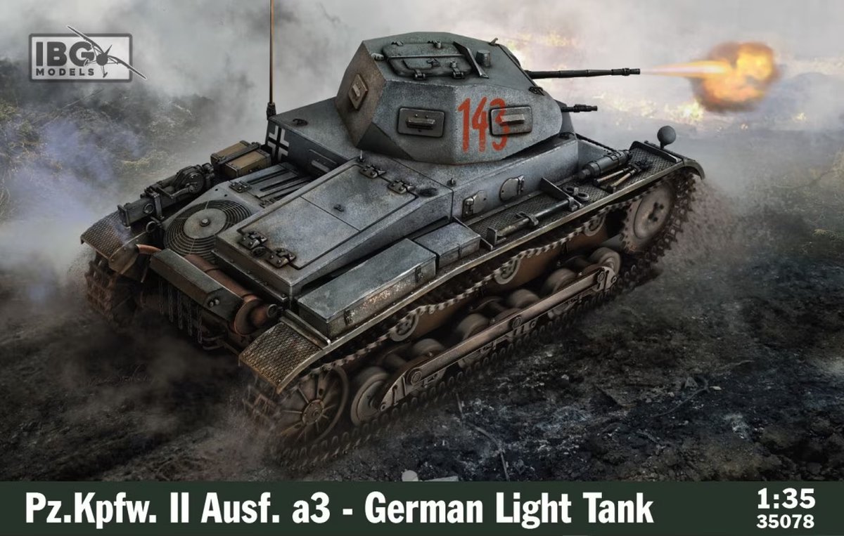 IBG Models Modelbouwpakket Militaire voertuigen - 35078 Pz.Kpfw. II Ausf. A3 - German Light Tank Plastic - 1:35 - Modelbouw