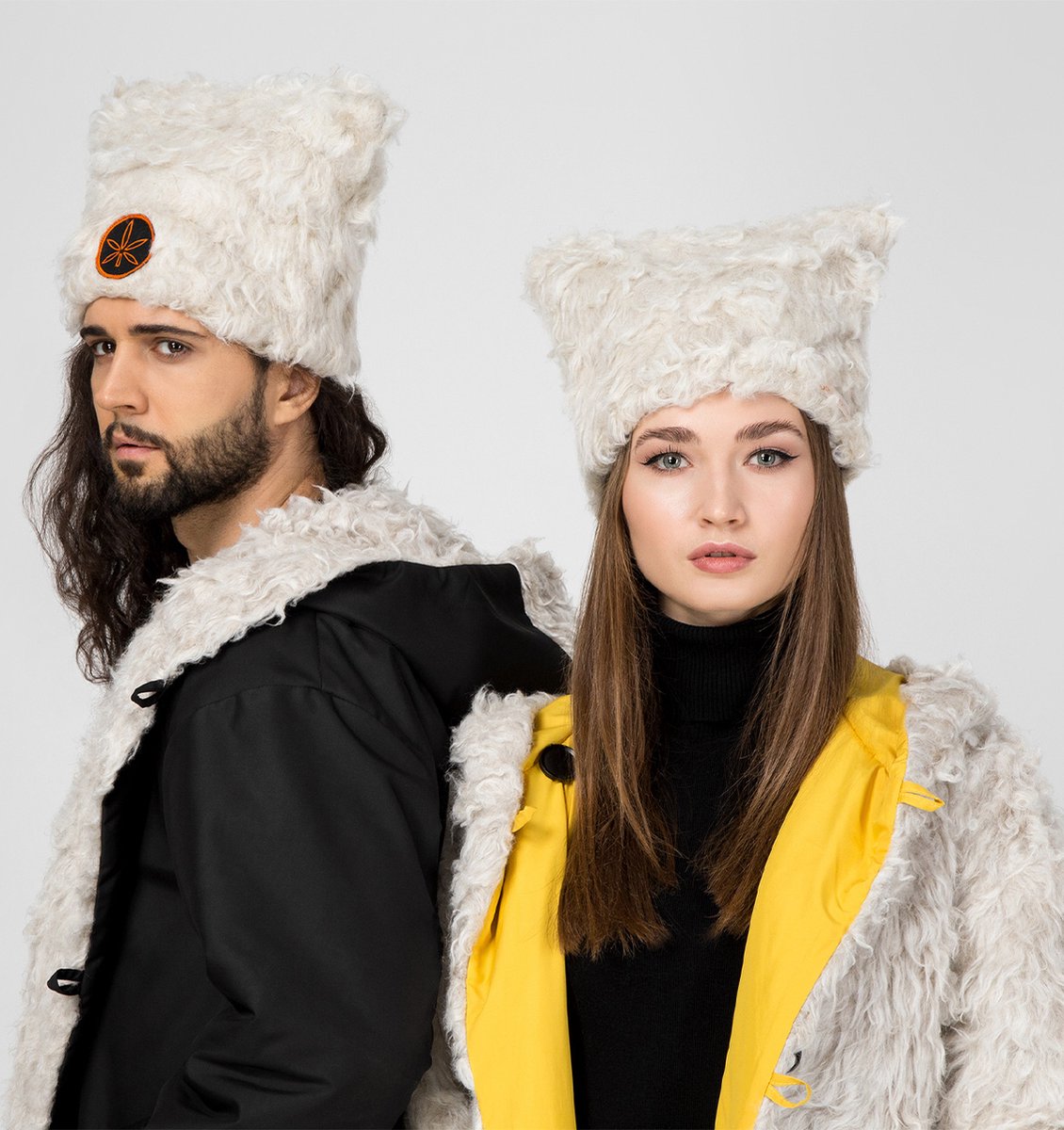 DevoHome Dakha Brakha hemp fur hat - Hoed van Hennepbond voor Vrouwen Mannen - Anti-allergenic - Warme Winter Hoed - Beige - Volume 60