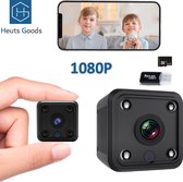 Heuts Goods - Spy Camera - 1080P Full HD - WiFi met App - Nightzicht - Incl. 64GB SD Kaart - Beveiligingscamera voor binnen - Verborgen Camera - Geluidsopname - Vierkant