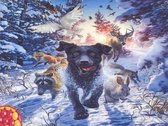 Diamond Painting Set 30x40cm Hond met andere dieren - Full size ronde steentjes