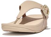 FitFlop Lulu Crystal-Buckle Leather Toe-Post Sandals BEIGE - Maat 36
