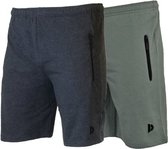 2-Pack Donnay Jogging Shorts - Shorts de sport - Homme - Taille XL - Charbon-chiné/Vert jungle (597)