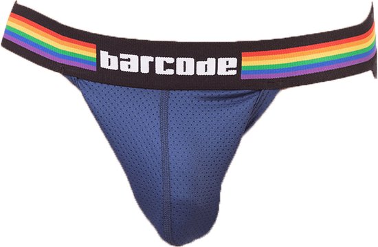 Barcode Berlin Pride Jockstrap Navy - TAILLE L - Sous- Sous-vêtements Homme - Jockstrap pour Homme - Men Jock