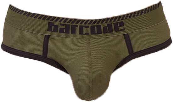 Barcode Berlin Solger Brief Green-Black - MAAT L - Heren Ondergoed - Slip voor Man - Mannen Slip