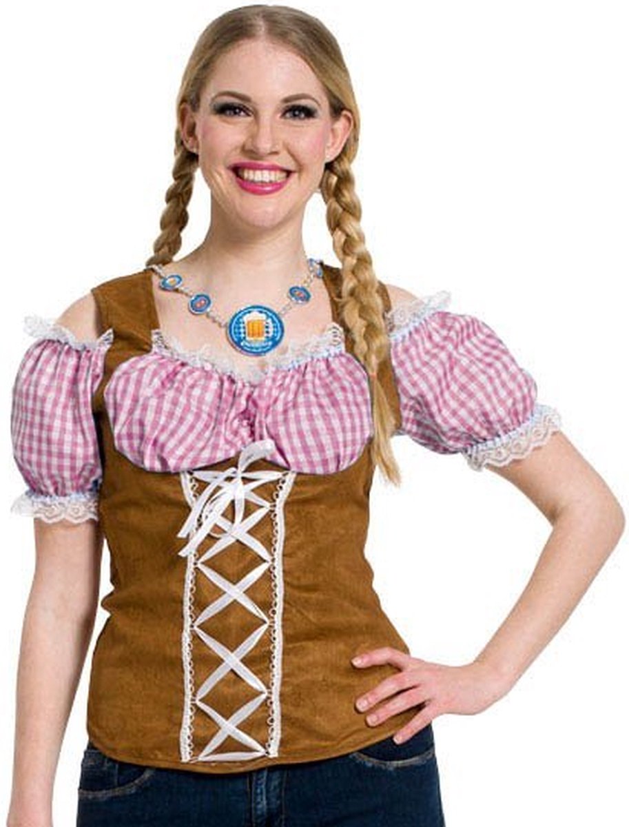Oktoberfest Top Dames Roze - S/M