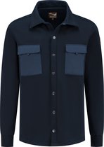MGO Luke - Sweat overhemd Heren - Vest mannen - Sweatshirt drukknopen - Donkerblauw - Maat XL