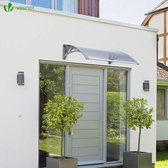 Afdak voor toegangsdeur, luifeldak van polycarbonaat, robuuste deur, dak, bescherming tegen regen en uv-stralen, transparant, 120 x 80 cm