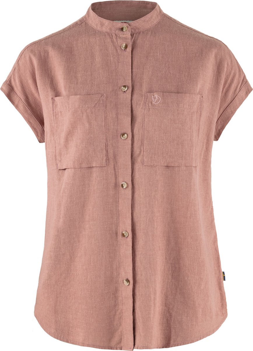 Fjällräven Övik Hemp Shirt SS W – Outdoor Kleding Fleeces en Truien Overhemd korte mouw Dustyrose