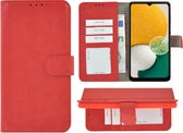 Convient pour Samsung Galaxy A05s Case - Bookcase - A05s Case - Étui portefeuille en cuir PU Couverture rouge