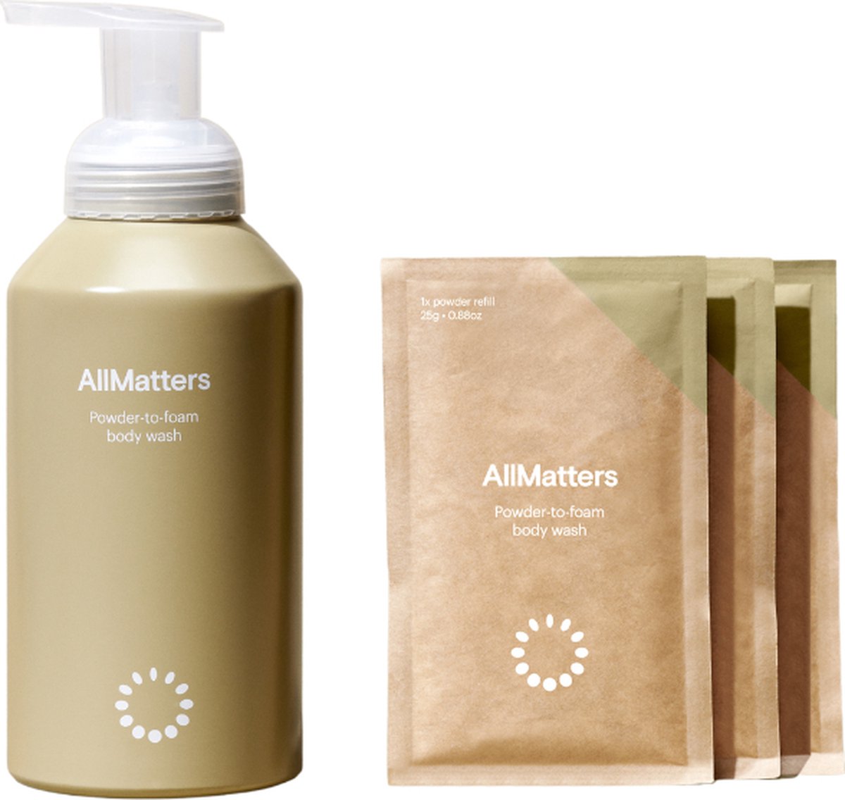 AllMatters Starterskit - Body Wash Navulling - Herbruikbare Fles - Veganistisch - Aluminium Fles - AllergyCertified